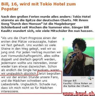 Bill ist schwul .. ich wusste es